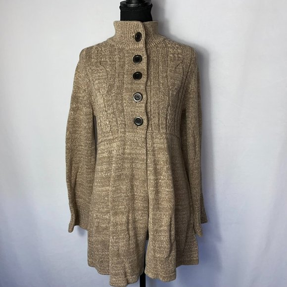 Style & Co Brown Cable Knit Sweater Cardigan Size Small - Picture 7 of 9